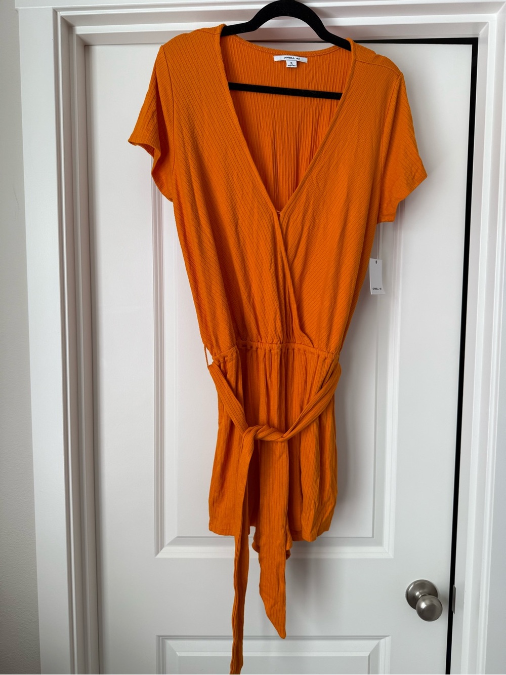NWT - O’Neill Orange V-Neck Tie-Waist Romper